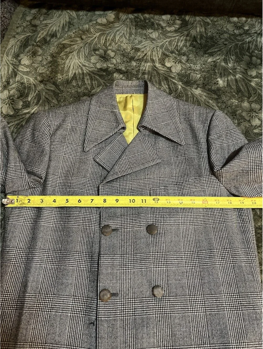 VTG 70s Jacques Esterel Paris Men's Wool Suit 40R 32x30 Double Breasted Plaid